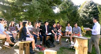 Photo of students in outdoor class